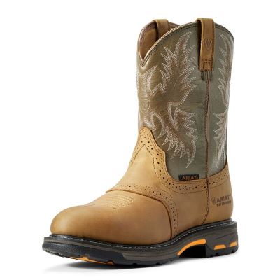 Ariat WorkHog Kahverengi / Zeytin Yeşili Iş Ayakkabıları Erkek (40300-096)